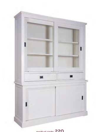 Bild von Buffetschrank mit Vitrinenaufsatz Kubic (Val.K.220) Ral9010