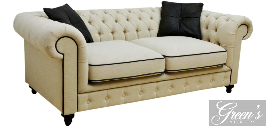 Bild von Chesterfield, Sofa Leder / Stoff, 